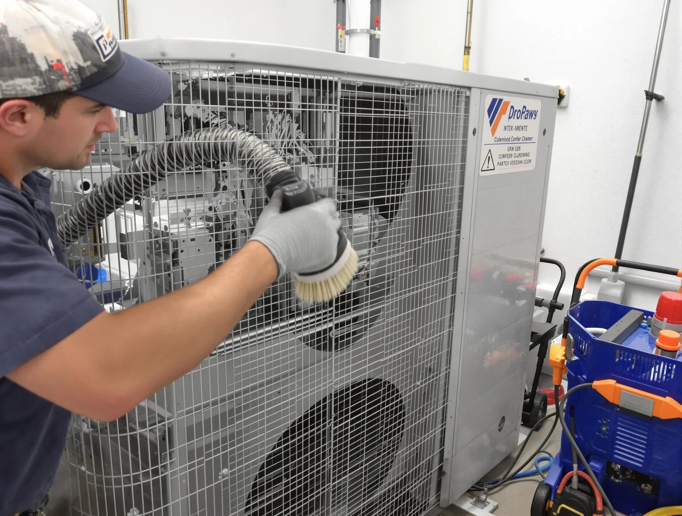 Centerville Air Duct Cleaning specialist performing precision AC coil cleaning for improved system performance in Centerville