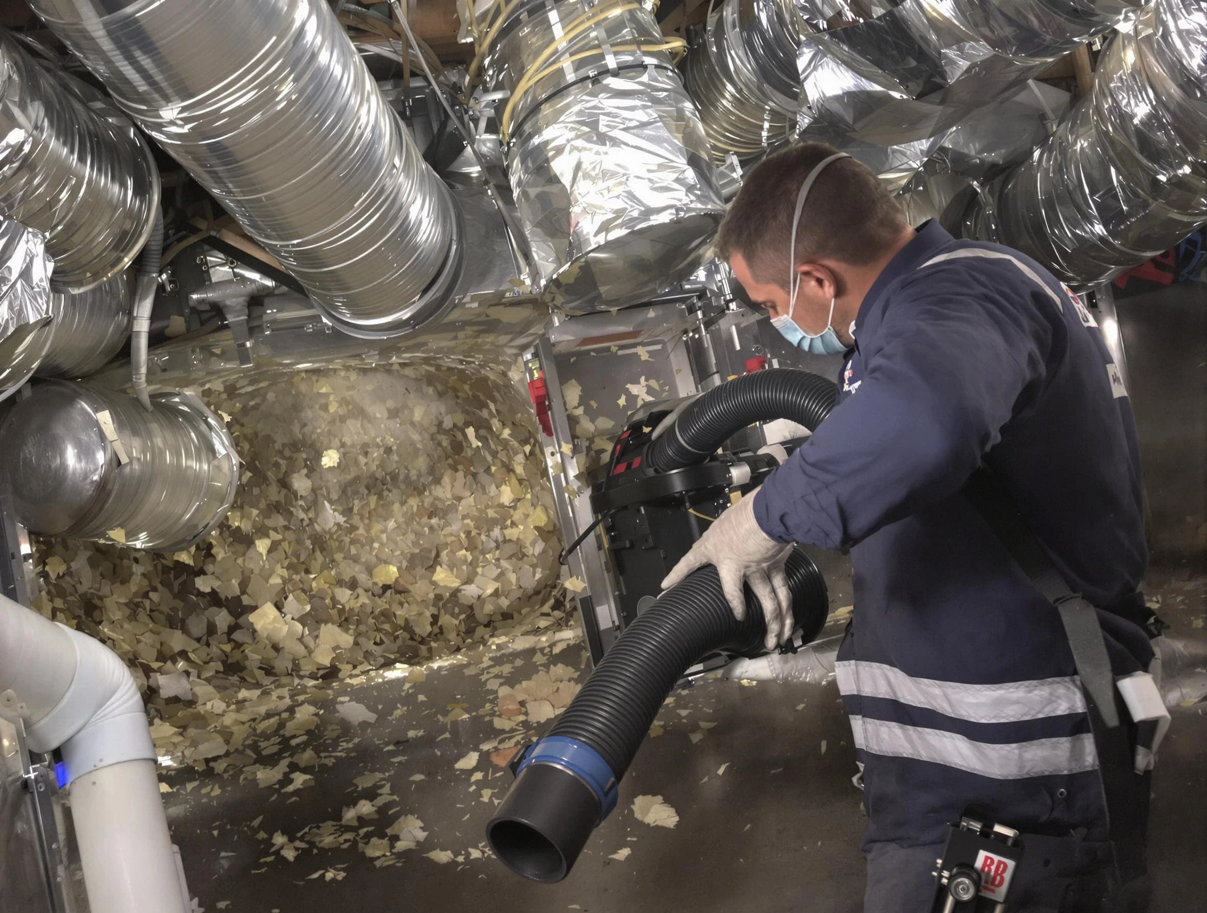 Centerville Air Duct Cleaning specialist operating negative pressure cleaning equipment for thorough duct maintenance in Centerville
