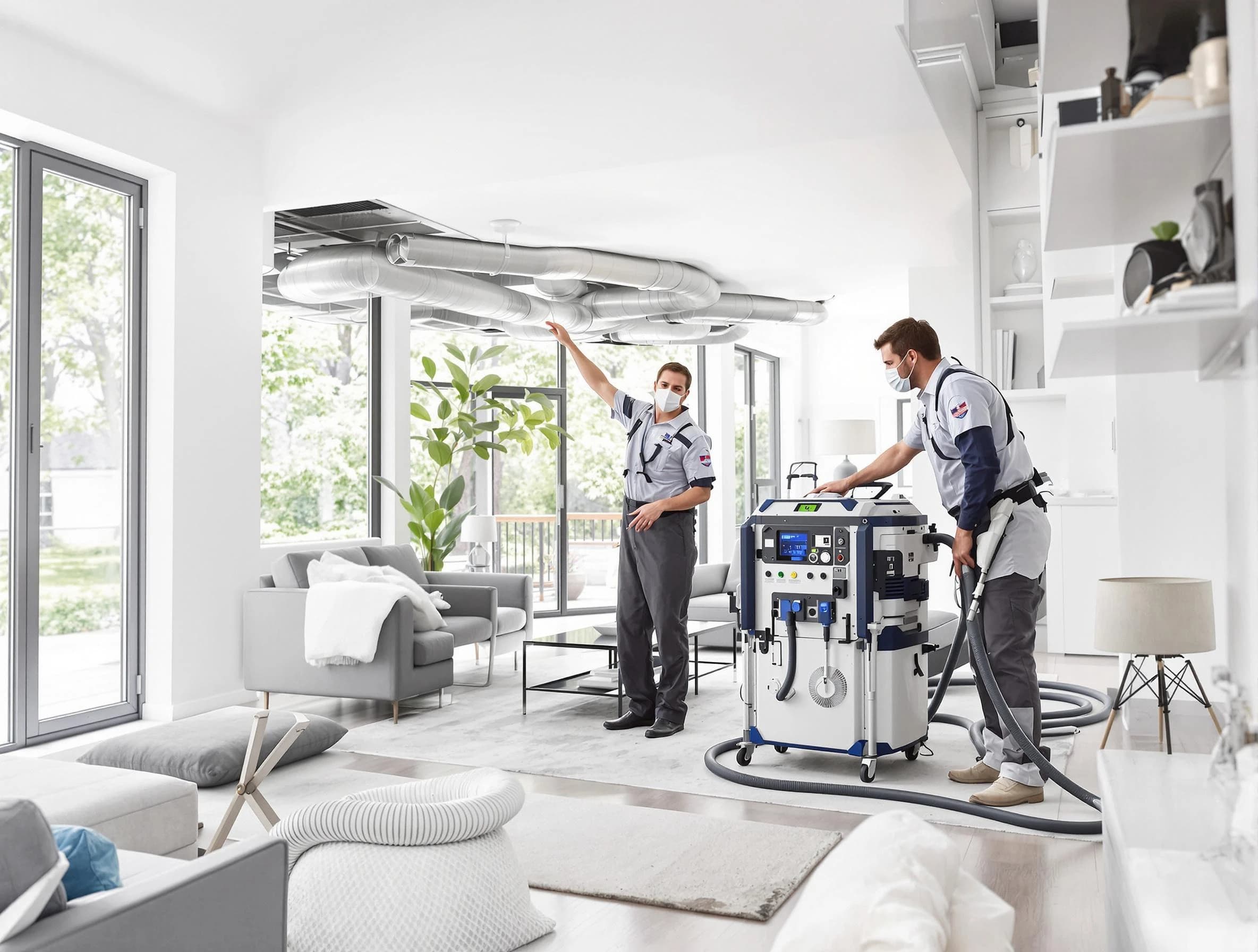 Centerville Air Duct Cleaning professional conducting pure air duct cleaning with state-of-the-art equipment in Centerville