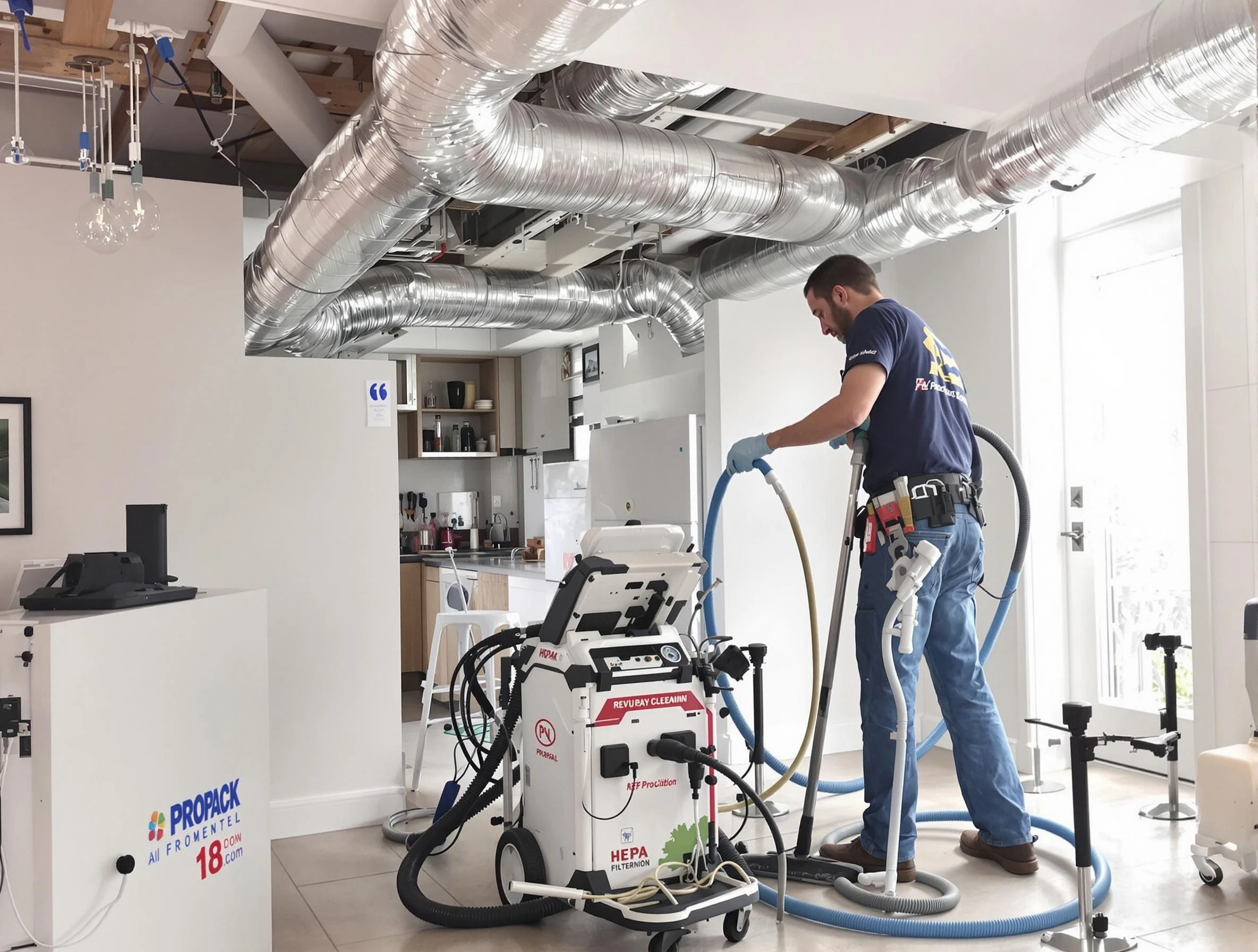 Centerville Air Duct Cleaning technician performing advanced pure duct cleaning with specialized equipment in Centerville